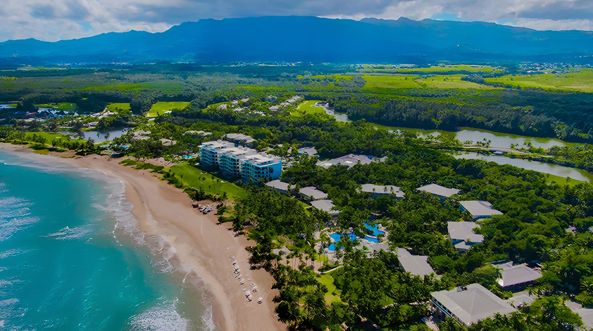 The shoreline of the Bahía Beach reserve from the air